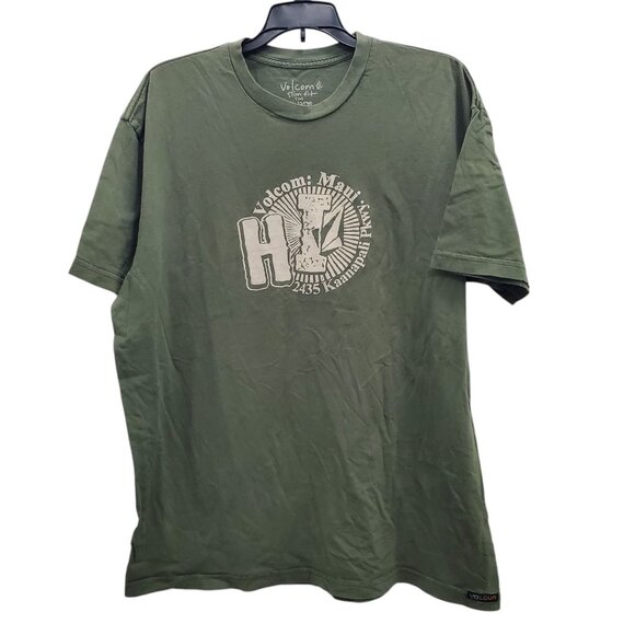 Volcom‎ Unisex Slim Fit Maui Hawaii Olive Short Sleeve Graphic Tee Adult XXL - Picture 1 of 5